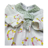 Le Bebe Tutina Manica Lunga Tinta Unita Fantasia Floreale per Neonata LBG6244 BIANCO LE BEBE 