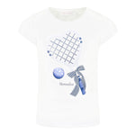 Monnalisa T-Shirt Girocollo Tinta Unita con Stampa per Bambina 19E603 BIANCO MONNALISA 