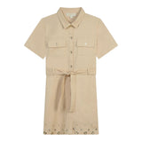 Michael Kors Abito Mezza Manica tinta unita Beige per Bambina R30020 BEIGE MICHAEL KORS 