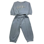 PLEASE completo 2 pezzi felpa-pantalone tinta unita Azzurro per Neonata KT25042G65 AZZURRO PLEASE 