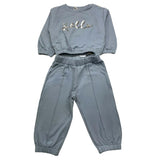 PLEASE completo 2 pezzi felpa-pantalone tinta unita Azzurro per Neonata KT25042G65 AZZURRO PLEASE 