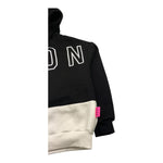 ICON felpa chiusa con cappuccio bicolore con logo Bianco/nero per Bambina IGSW00356 BIANCO/NERO ICON 