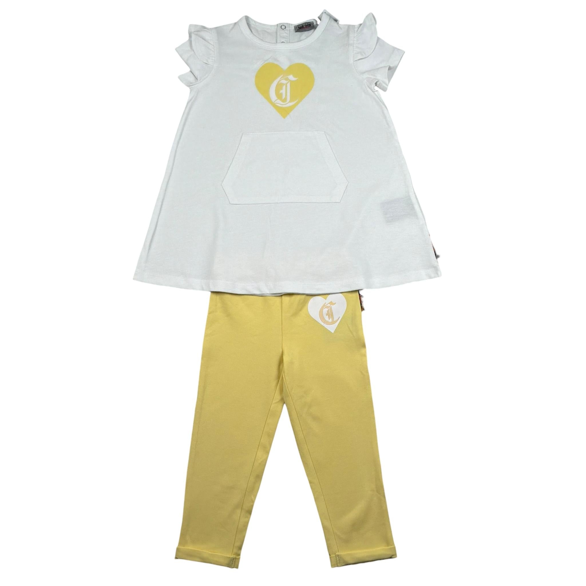 Just Cavalli Completo 2 Pezzi T-Shirt-Leggins Bicolore per Neonata JIP26076VEN BIANCO/GIALLO JUST CAVALLI 