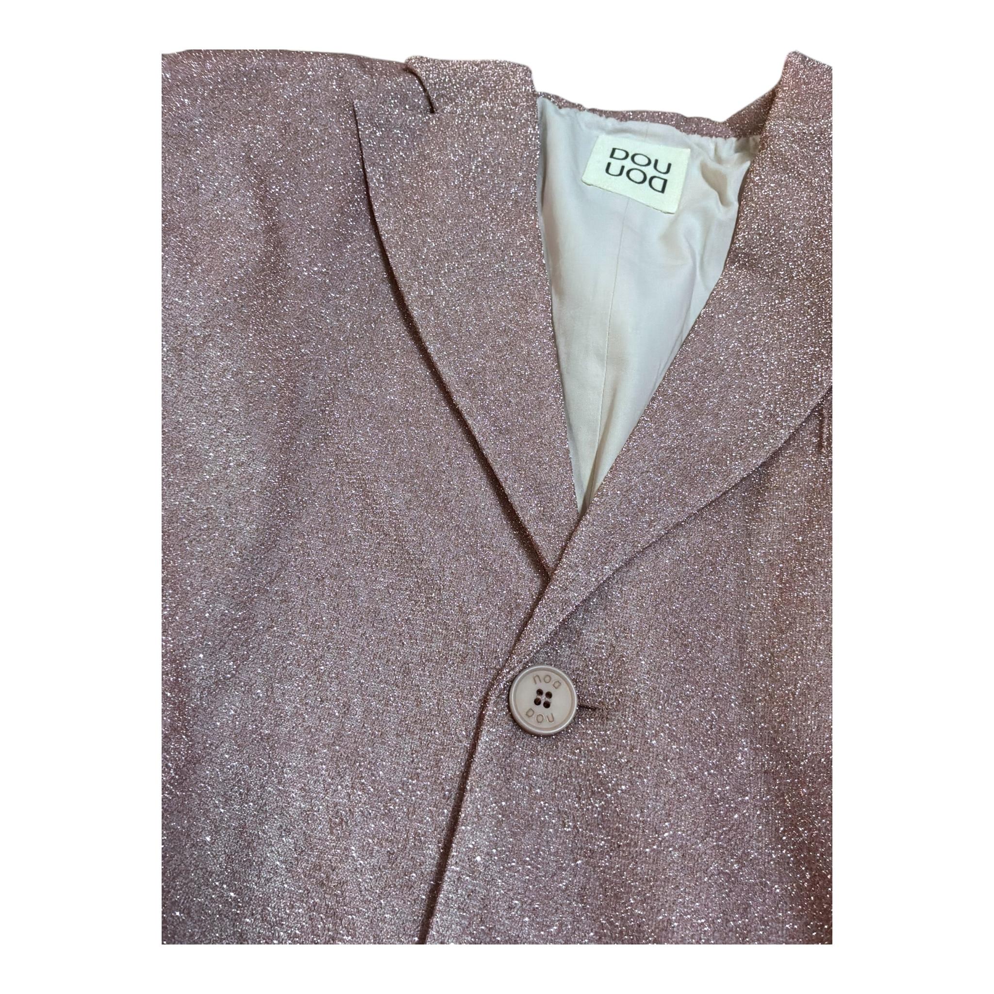 Dou Dou Giacca Tinta Unita Glitter per Bambina DW2A17 ROSA DOU DOU 
