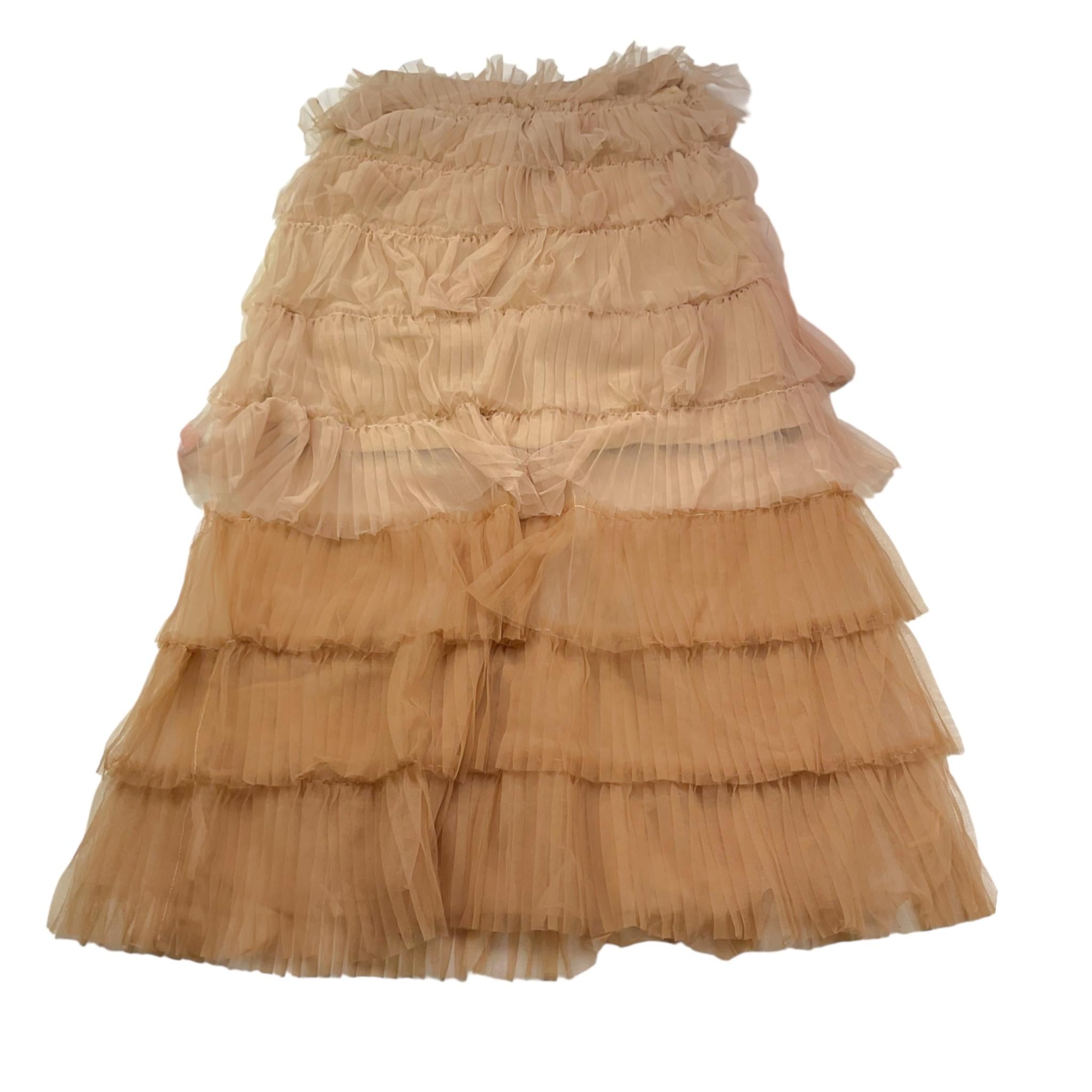Twinset Gonna Tinta Unita con Tulle per Bambina 251GJ2QS1 BEIGE TWINSET 