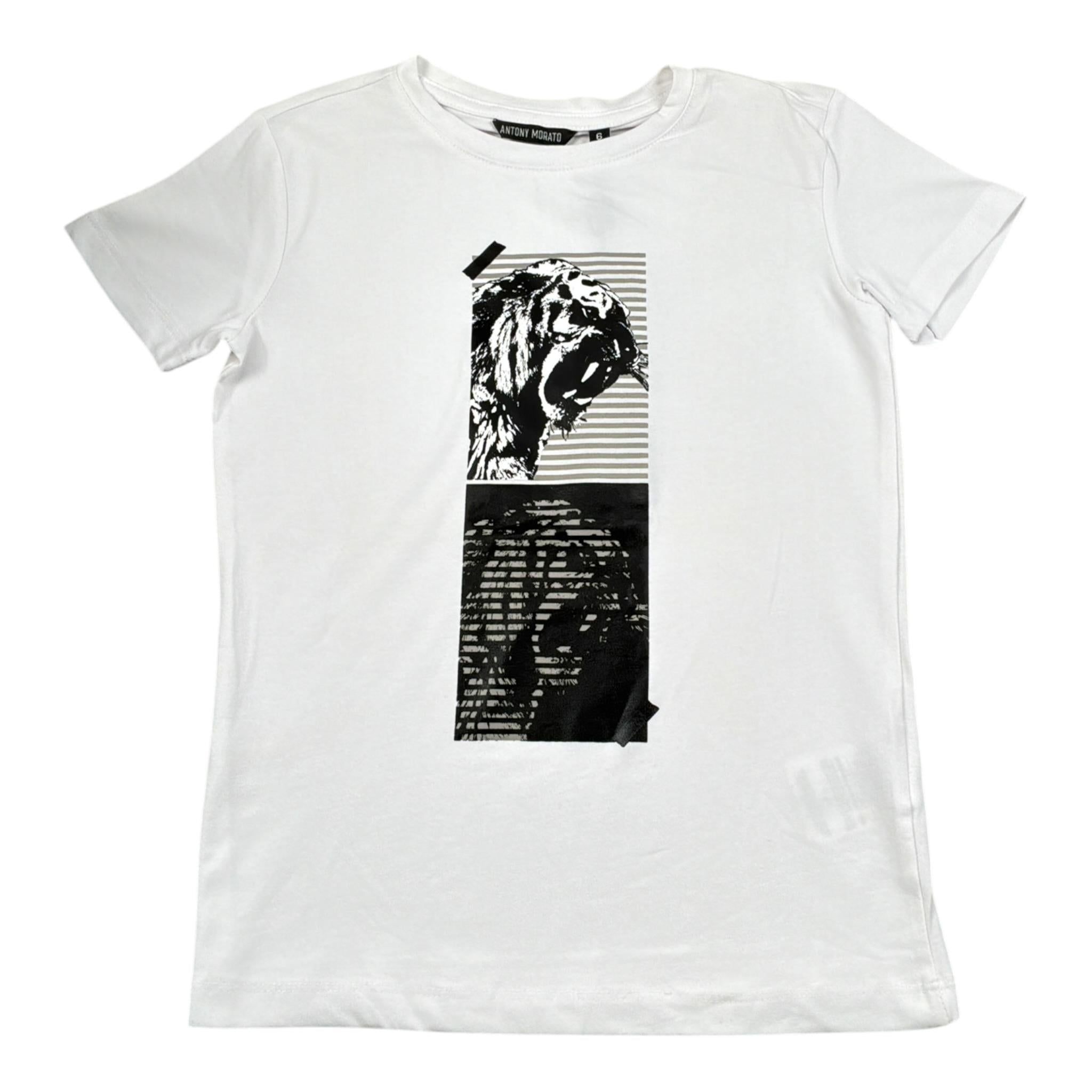 Antony Morato T-Shirt tinta unita con Stampa Bianco per Bambino MKKS00532 BIANCO ANTONY MORATO 