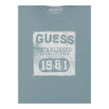 Guess T-Shirt Tinta Unita con Stampa per Bambino L5RI22K8HM4 AZZURRO GUESS 
