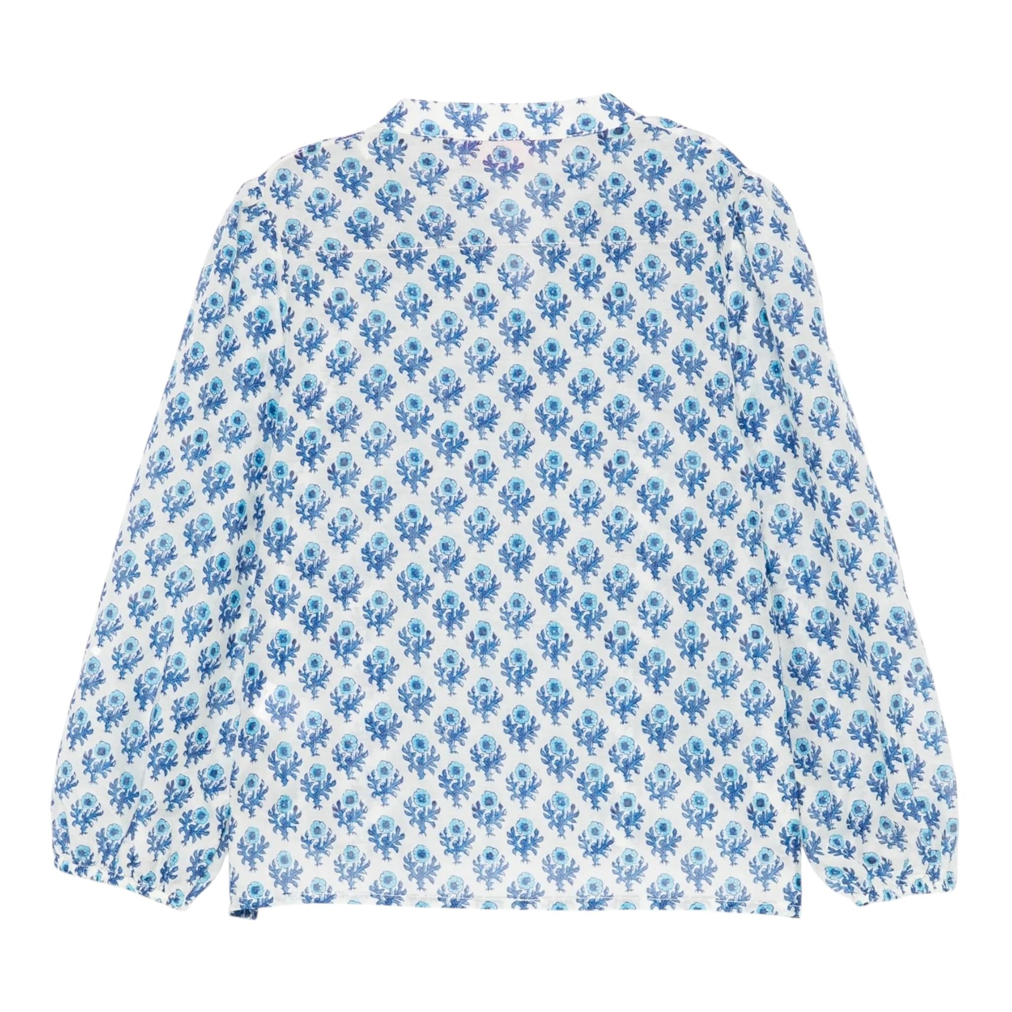 Saint Barth Camicia Manica Lunga Tinta Unita Fantasia Floreale per Bambina HRP002 BIANCO SAINT BARTH 