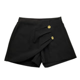 MARC ELLIS short tinta unita con bottoni in contrasto Nero per Bambina JMJS00202 NERO MARC ELLIS 