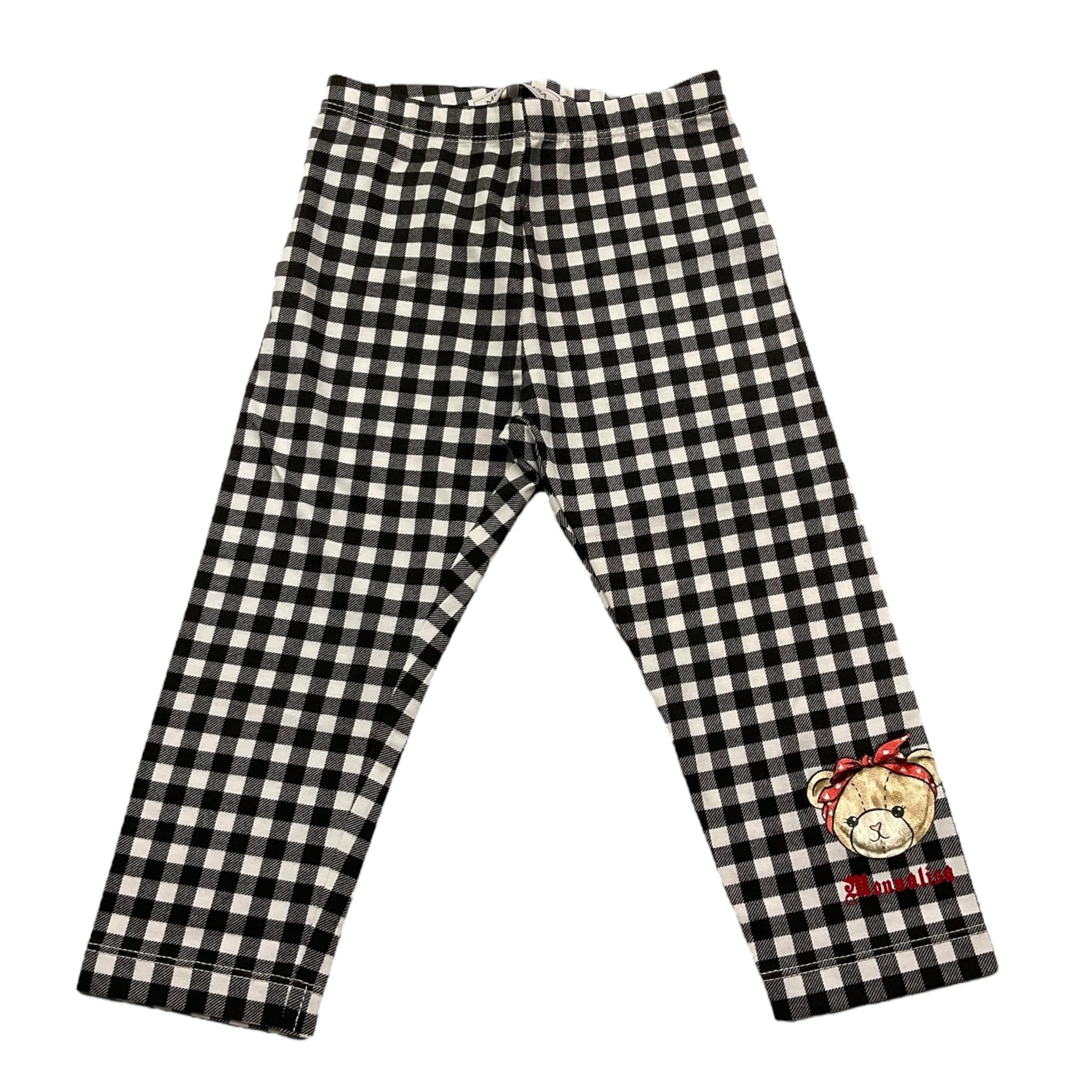 Monnalisa Leggins Fantasia Quadri per Bambina 119411 NERO MONNALISA 