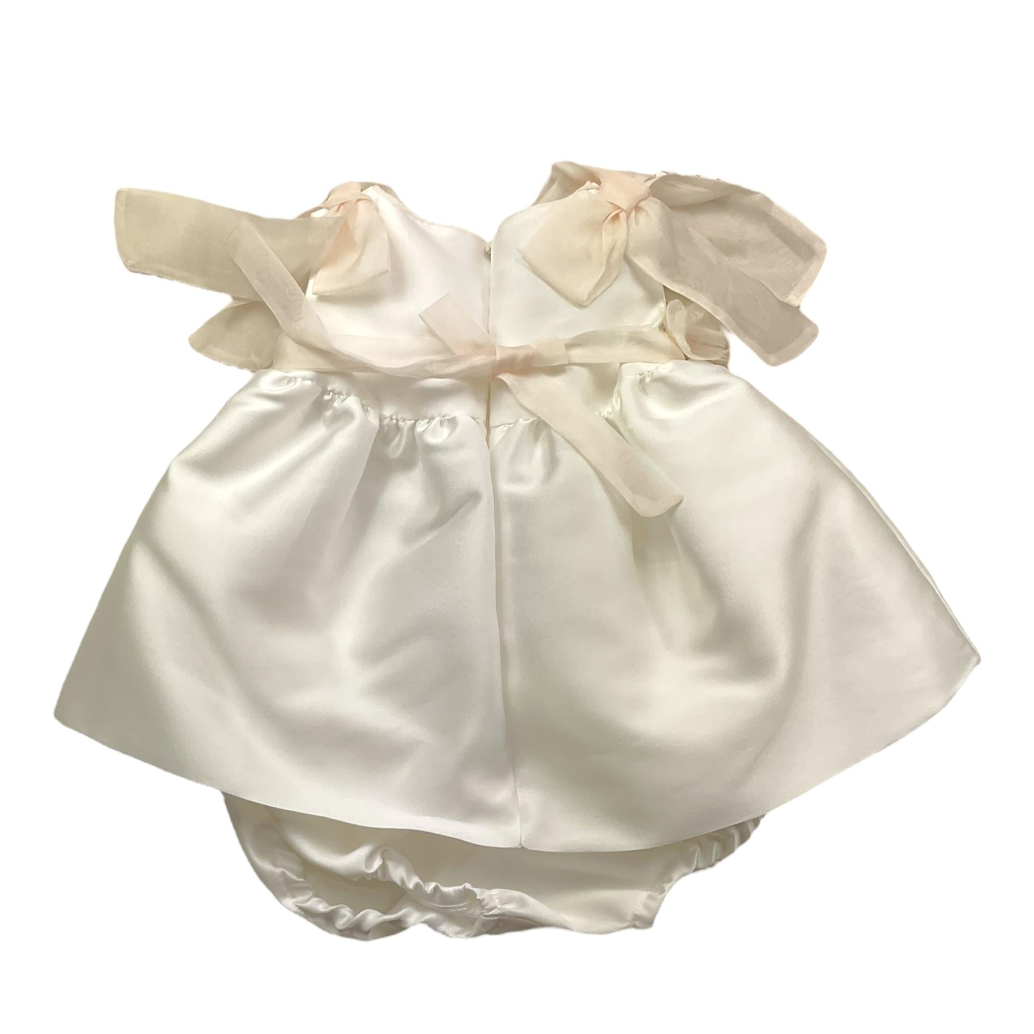 La Stupenderia Set Abito Cerimonia-Coulotte Tinta Unita per Neonata CBAB62 BIANCO LA STUPENDERIA 