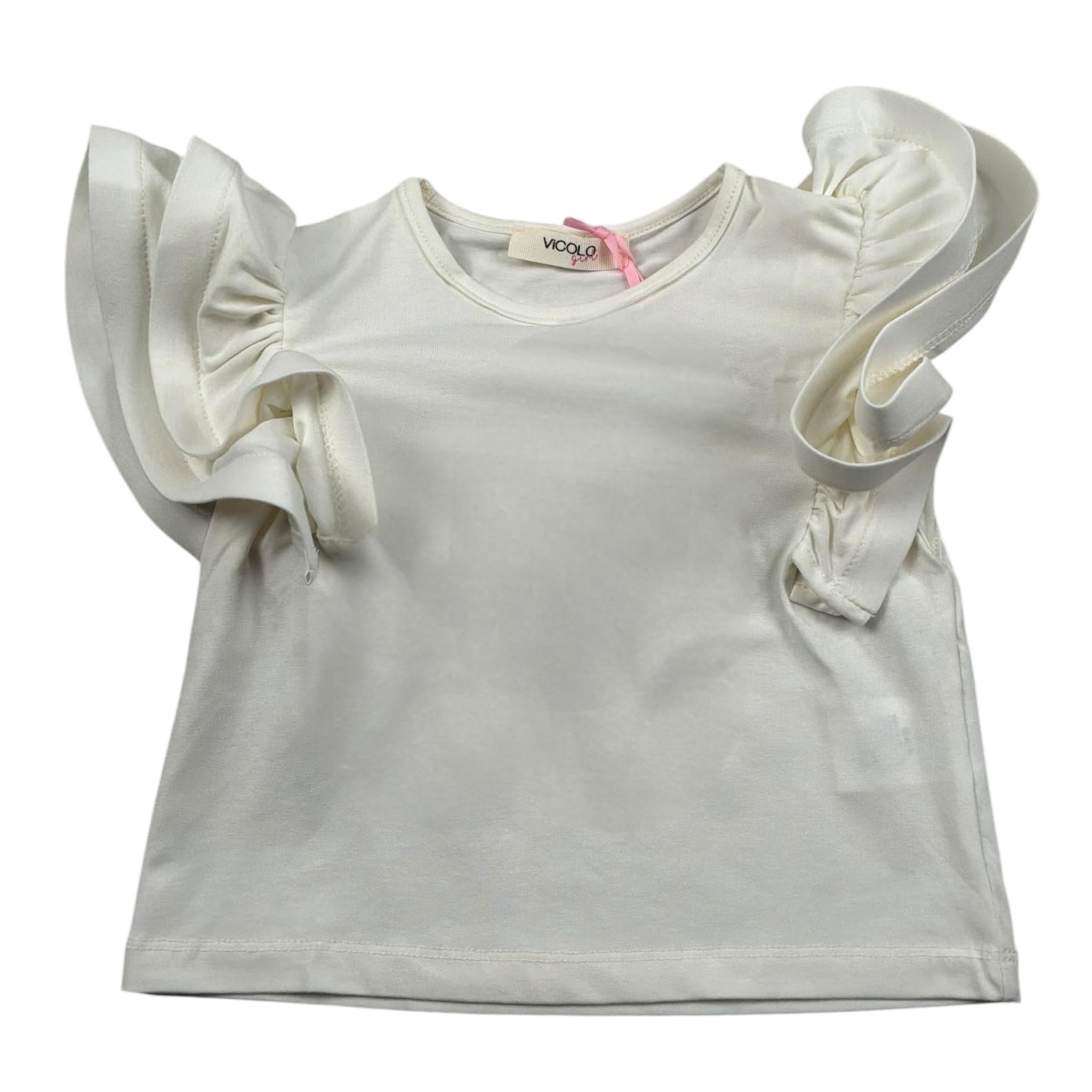 Vicolo T-Shirt Girocollo Tinta Unita con Logo per Neonata 3146M00370X PANNA VICOLO 