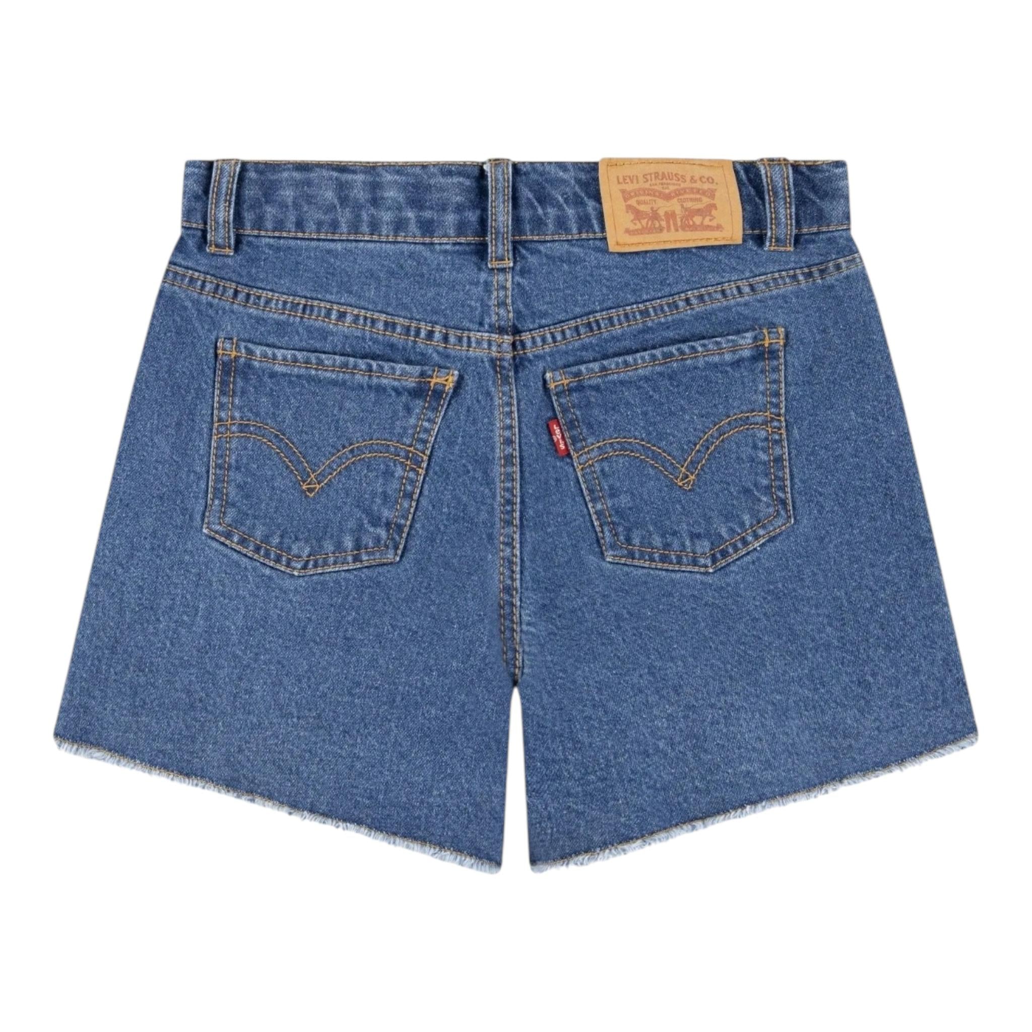 Levi'S Short Tinta Unita In Denim per Bambina 34EM220K BLU LEVI'S 
