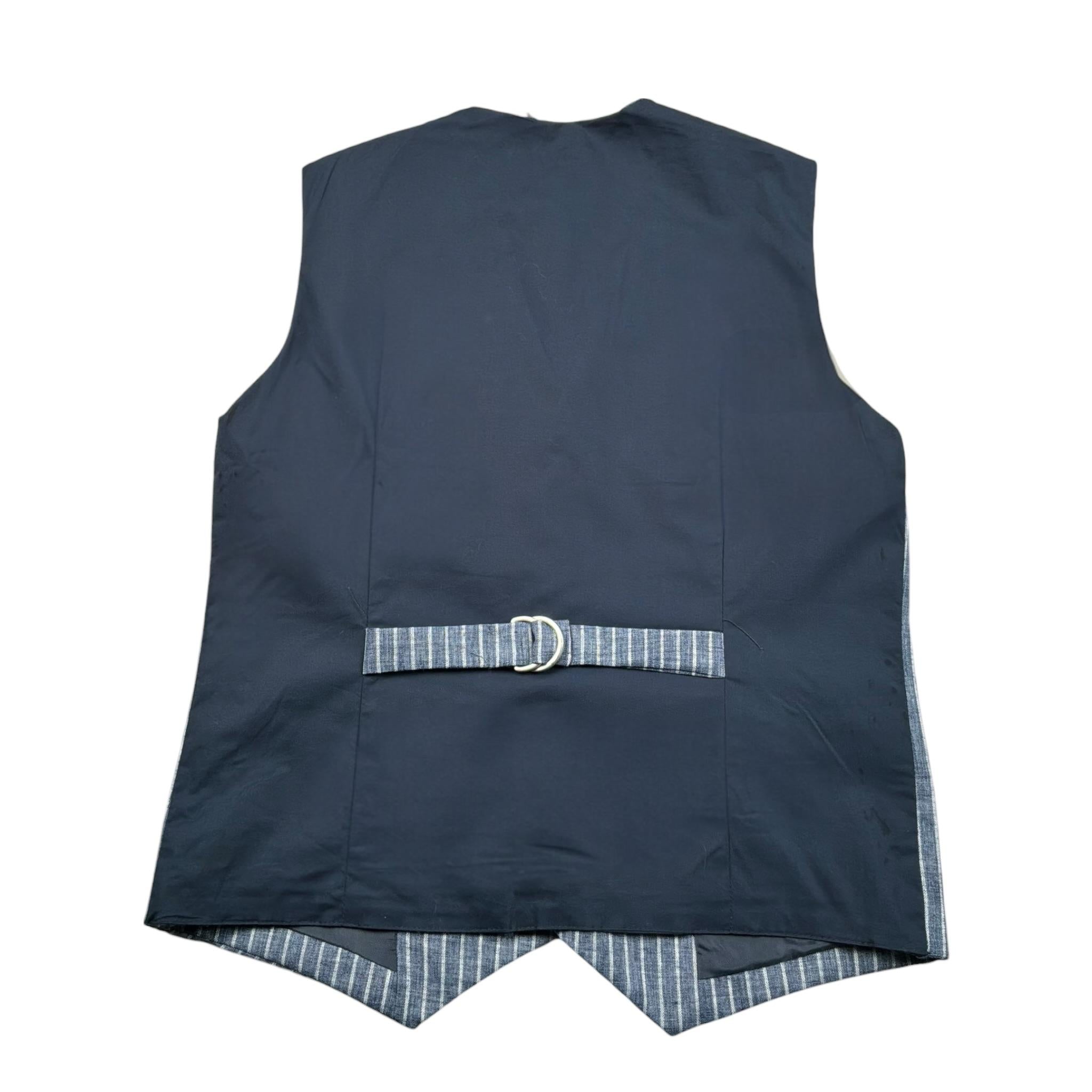 Over-D Gilet Tinta Unita con Bottoni E Fantasia A Righe per Bambino OK1105SGL BLU OVER-D 