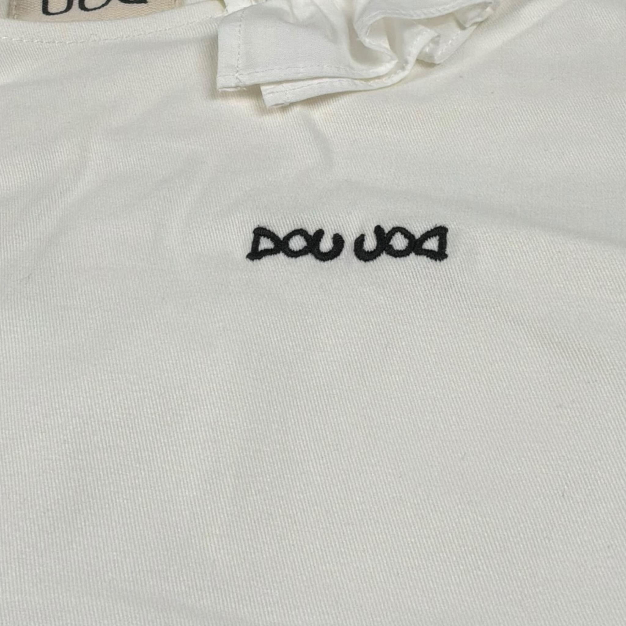 Dou Dou Abito Tinta Unita Mezza Manica per Bambina DW1A31 PANNA DOU DOU 