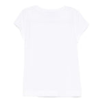 Monnalisa T-Shirt Tinta Unita Girocollo con Stampa per Bambina 11E626 BIANCO MONNALISA 
