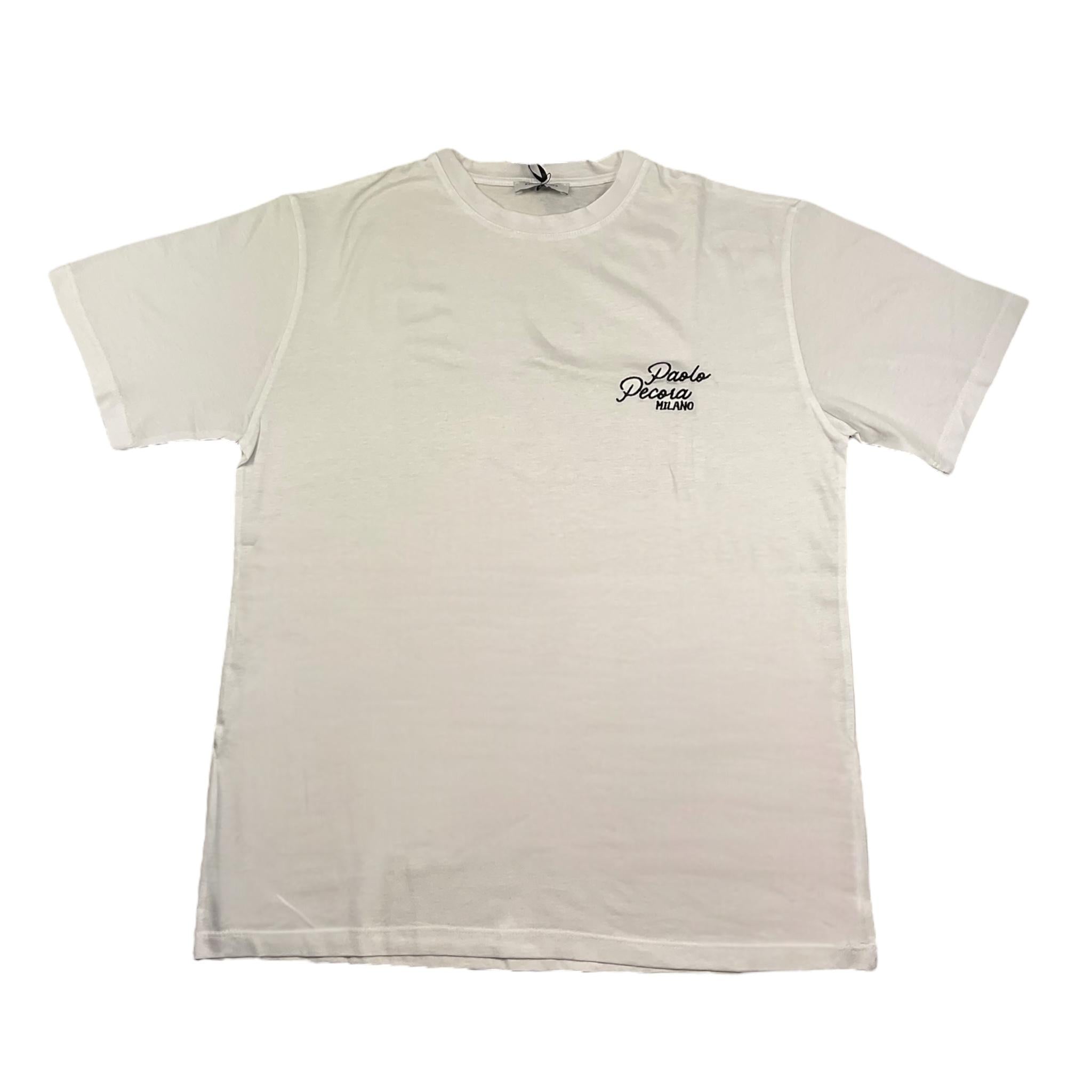 Paolo Pecora T-Shirt Girocollo Tinta Unita con Stampa per Bambino PP4048B BIANCO PAOLO PECORA 