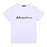 Daniele Alessandrini Einfarbiges Rundhals-T-Shirt mit weißem Logo-Print für Kinder