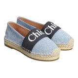 Chloe‘ schlichter Denim-Loafer mit hellblauem Logo für Mädchen
