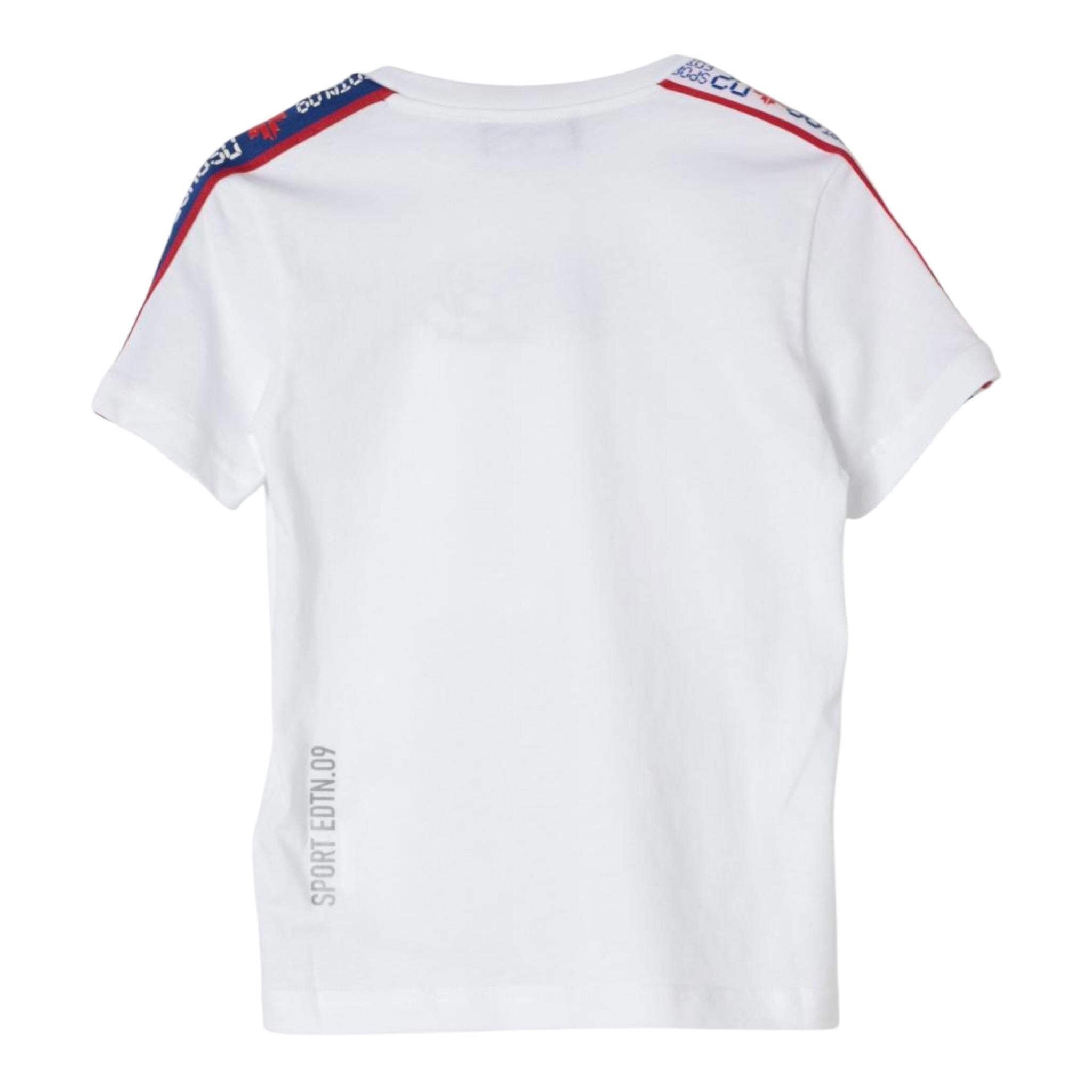 Dsquared2 T-Shirt Girocollo Tnta Unita con Logo per Bambino DQ2176 BIANCO DSQUARED2 