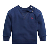 RALPH LAUREN felpa chiusa girocollo tinta unita con logo Blu per Neonato 320772102002 BLU RALPH LAUREN 