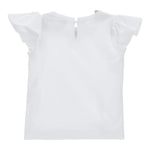 Monnalisa T-Shirt Girocollo Tinta Unita con Applicazioni per Bambina 31E613X BIANCO MONNALISA 