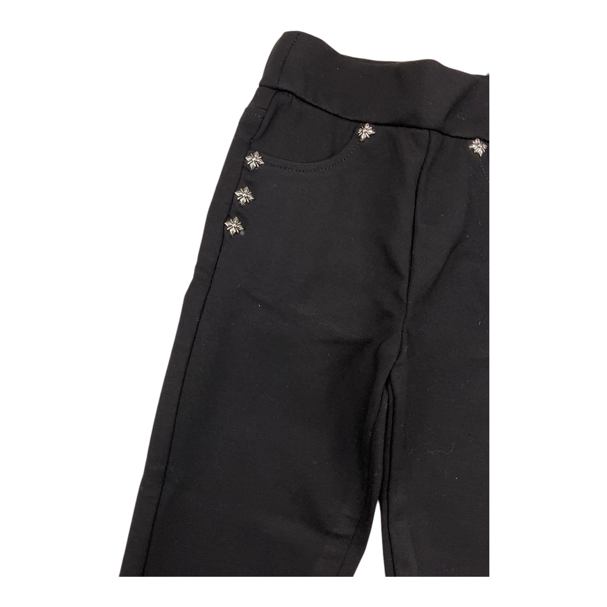 JOHN RICHMOND pantalone tinta unita con applicazioni Nero per Bambina RGA24020LEJ NERO JOHN RICHMOND 