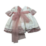 Cua-Cuak Abito Cerimonia tinta unita con Ricami Panna per Neonata 5825 PANNA CUA-CUAK 