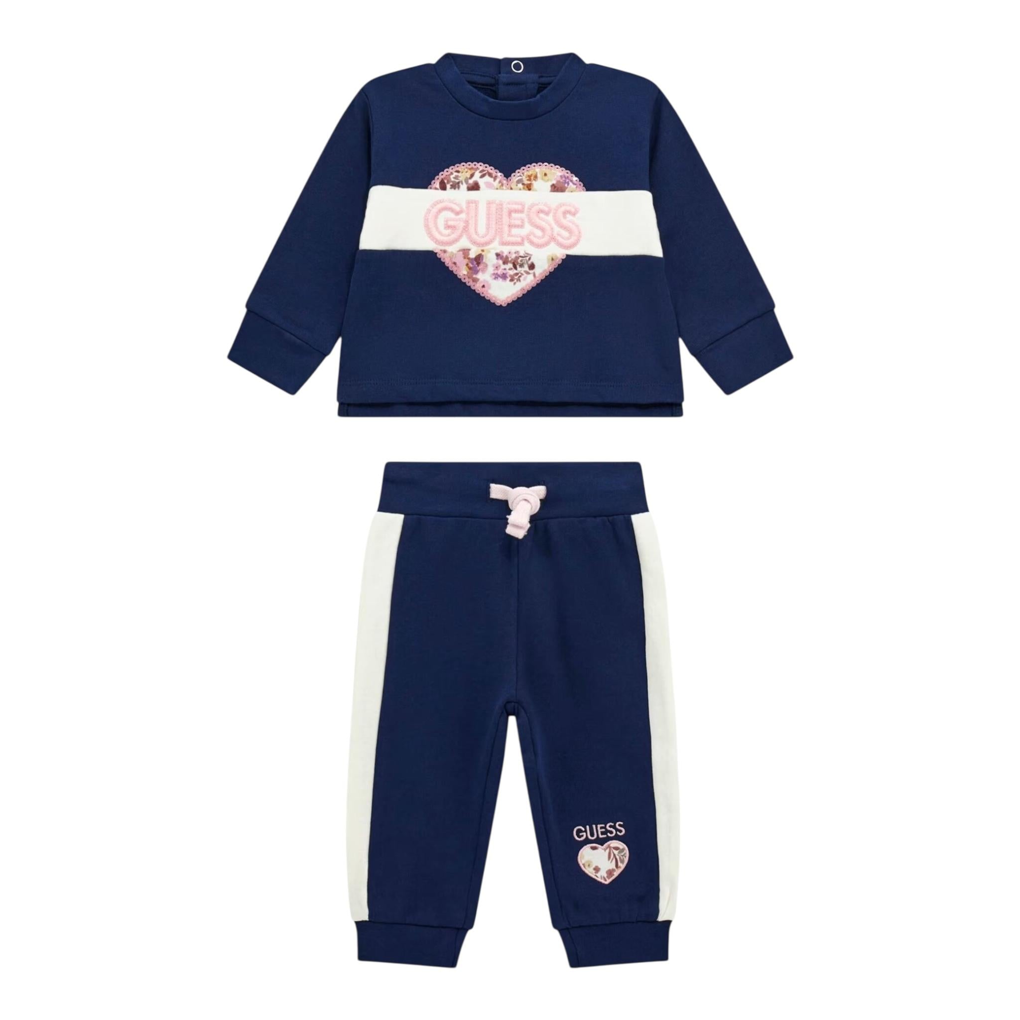 GUESS completo 2pz tinta unita felpa-pantalone Blu per Neonata A4BG00KAX73 BLU GUESS 