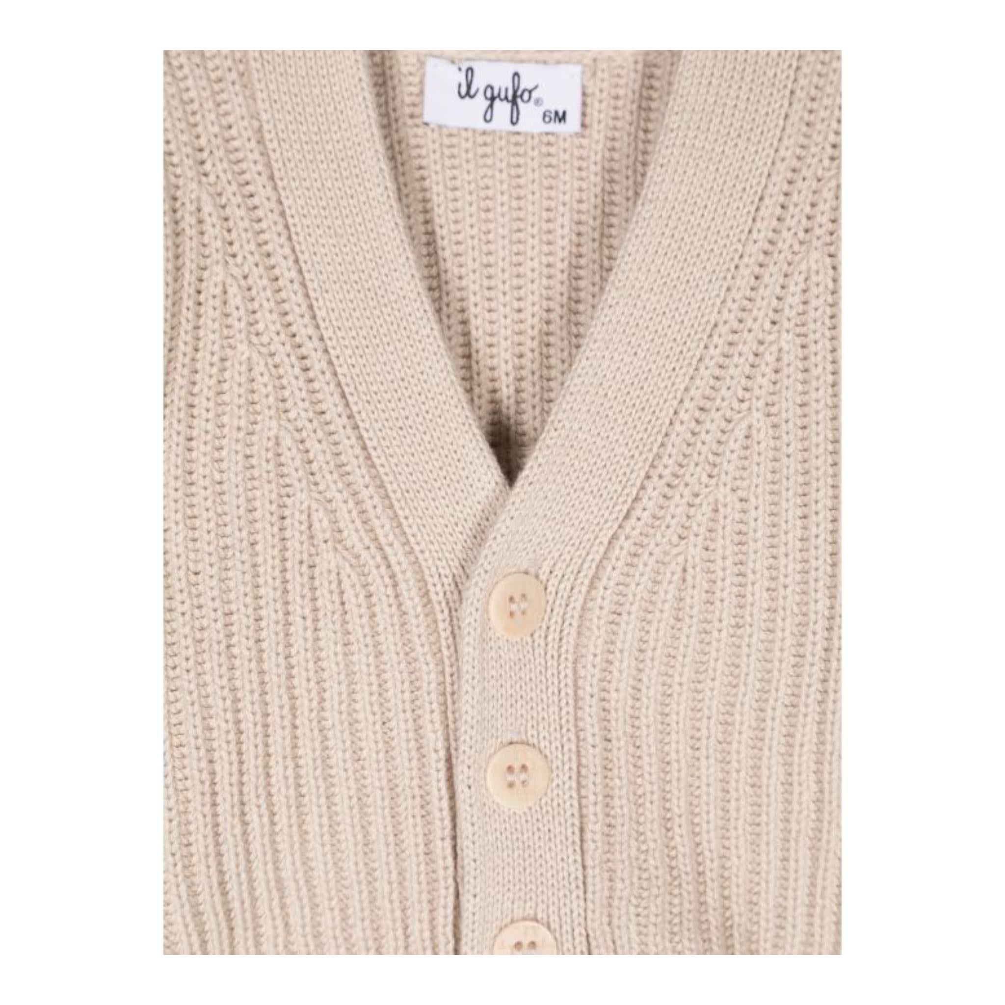 IL GUFO cardigan tinta unita con bottoni Sabbia per Neonato A24GF434EM109 SABBIA IL GUFO 