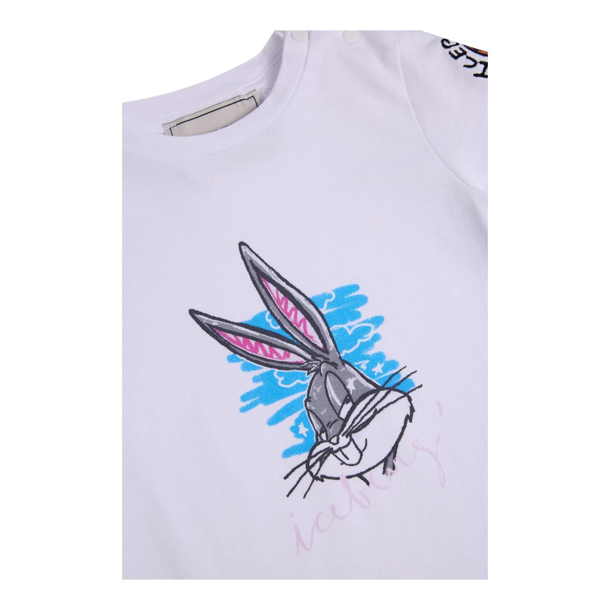Iceberg T-Shirt Girocollo Tinta Unita con Stampa per Bambino TSICE5168BJ BIANCO ICEBERG 