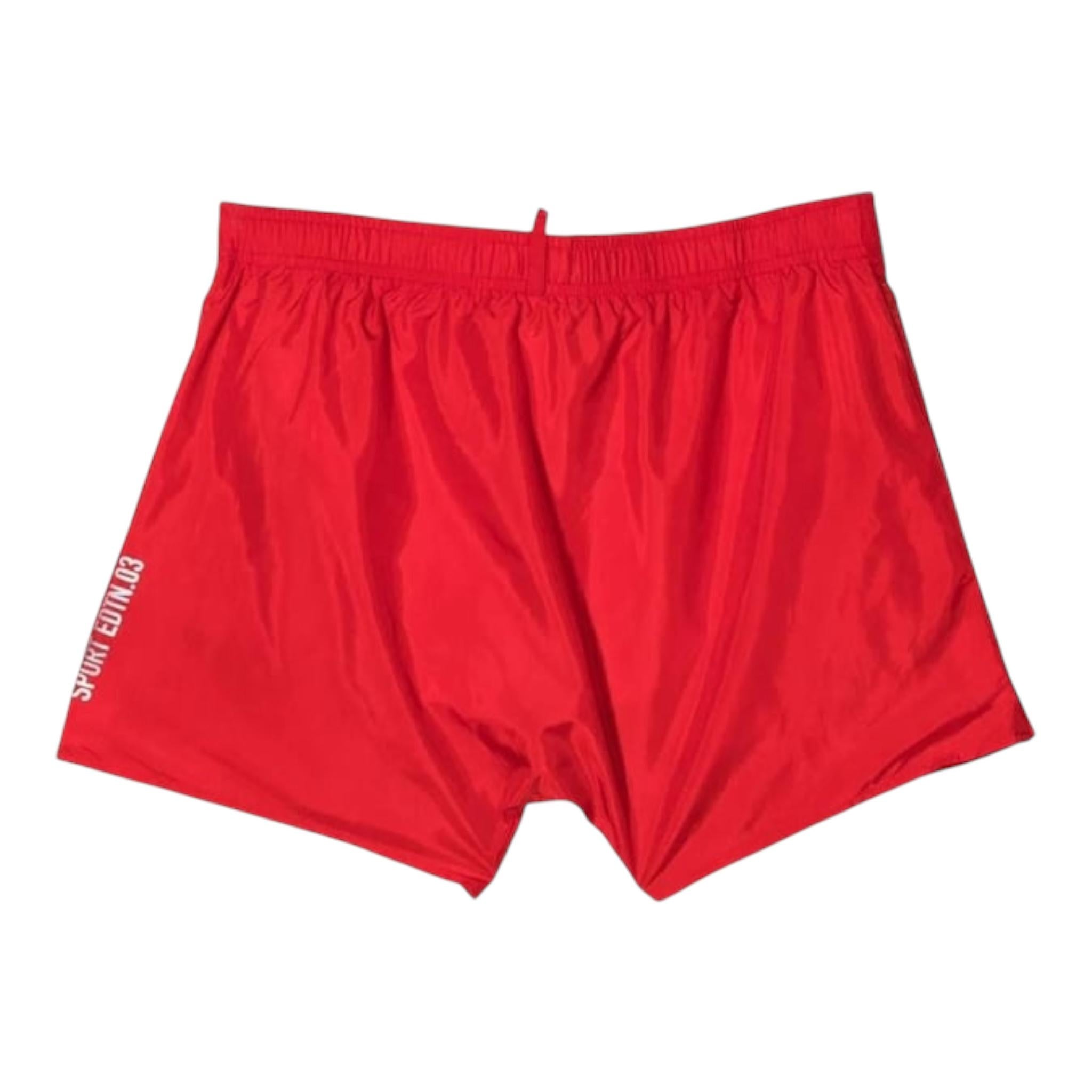 Dsquared2 Costume Tinta Unita Modello Bermuda con Stampa per Neonato DQ0054 ROSSO DSQUARED2 