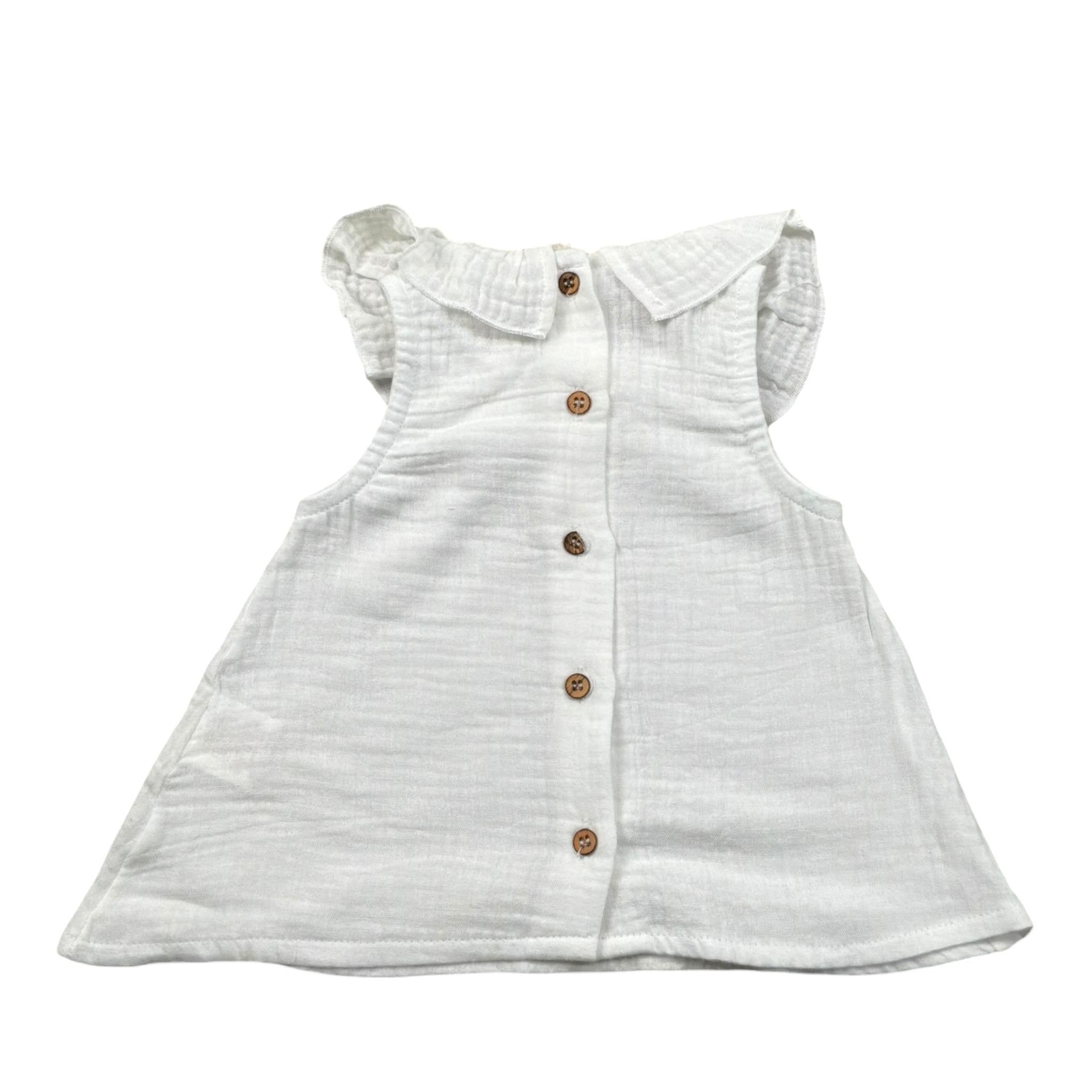 Babyvip Camicia Giromanica Tinta Unita con Colletto per Neonata T1562 BIANCO BABYVIP 