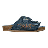 Philosophy Ciabatta In Denim con Doppia Fibia per Bambina I8E001 BLU PHILOSOPHY 