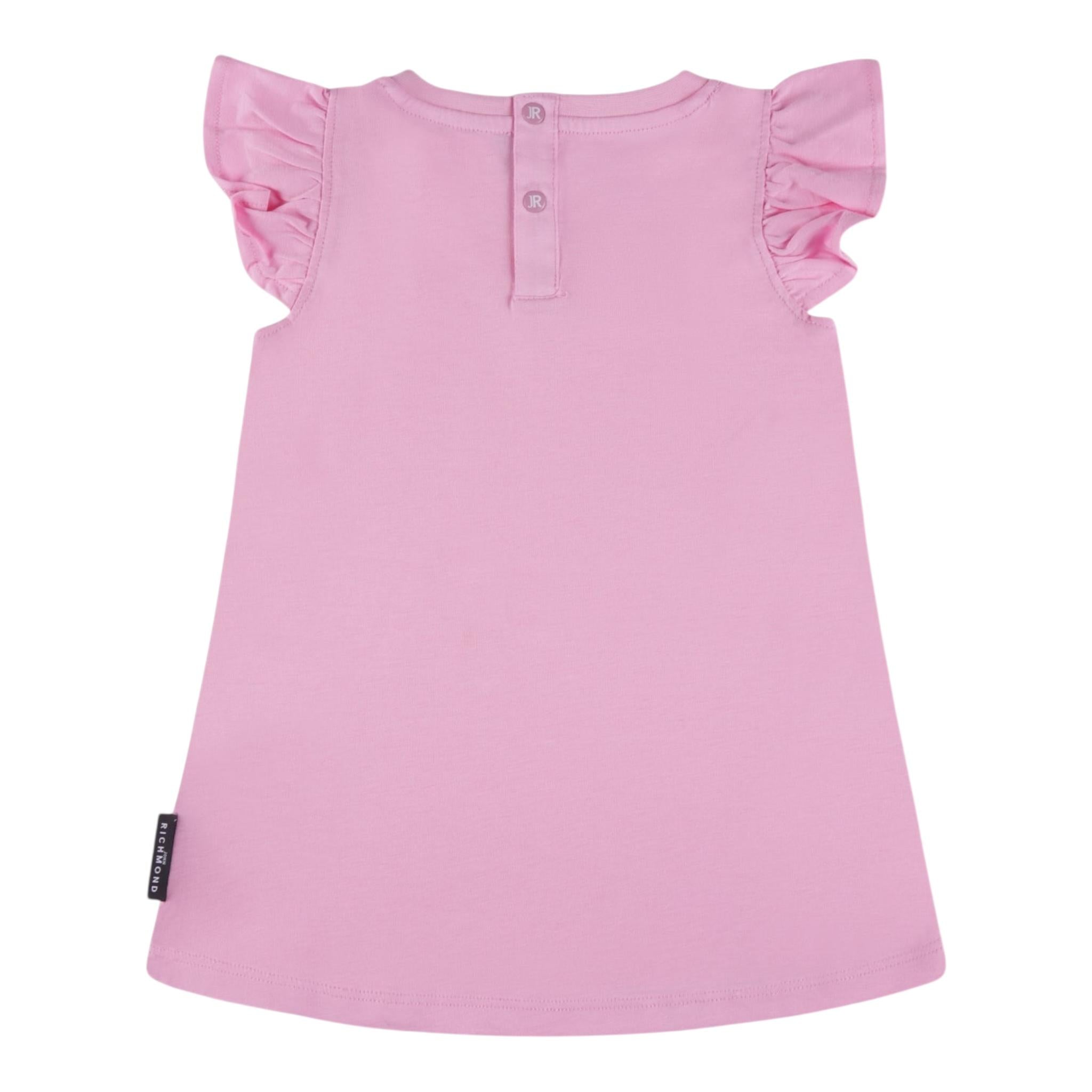 John Richmond Abito Girocollo Tinta Unita con Stampa per Bambina RIP25006VEJ ROSA JOHN RICHMOND 