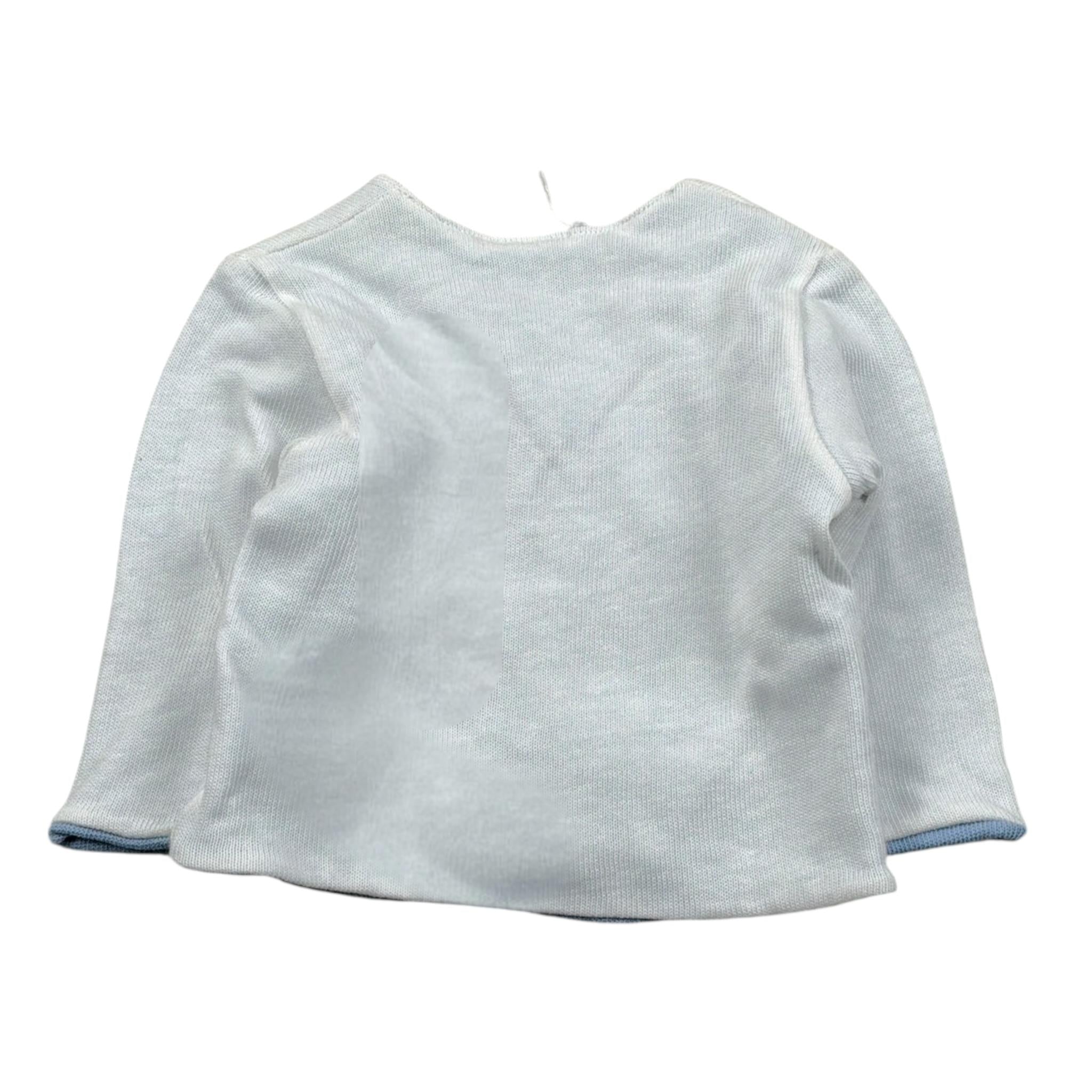 Petit Bateau Cardigan tinta unita Azzurro per Neonato 431802116 AZZURRO PETIT BATEAU 
