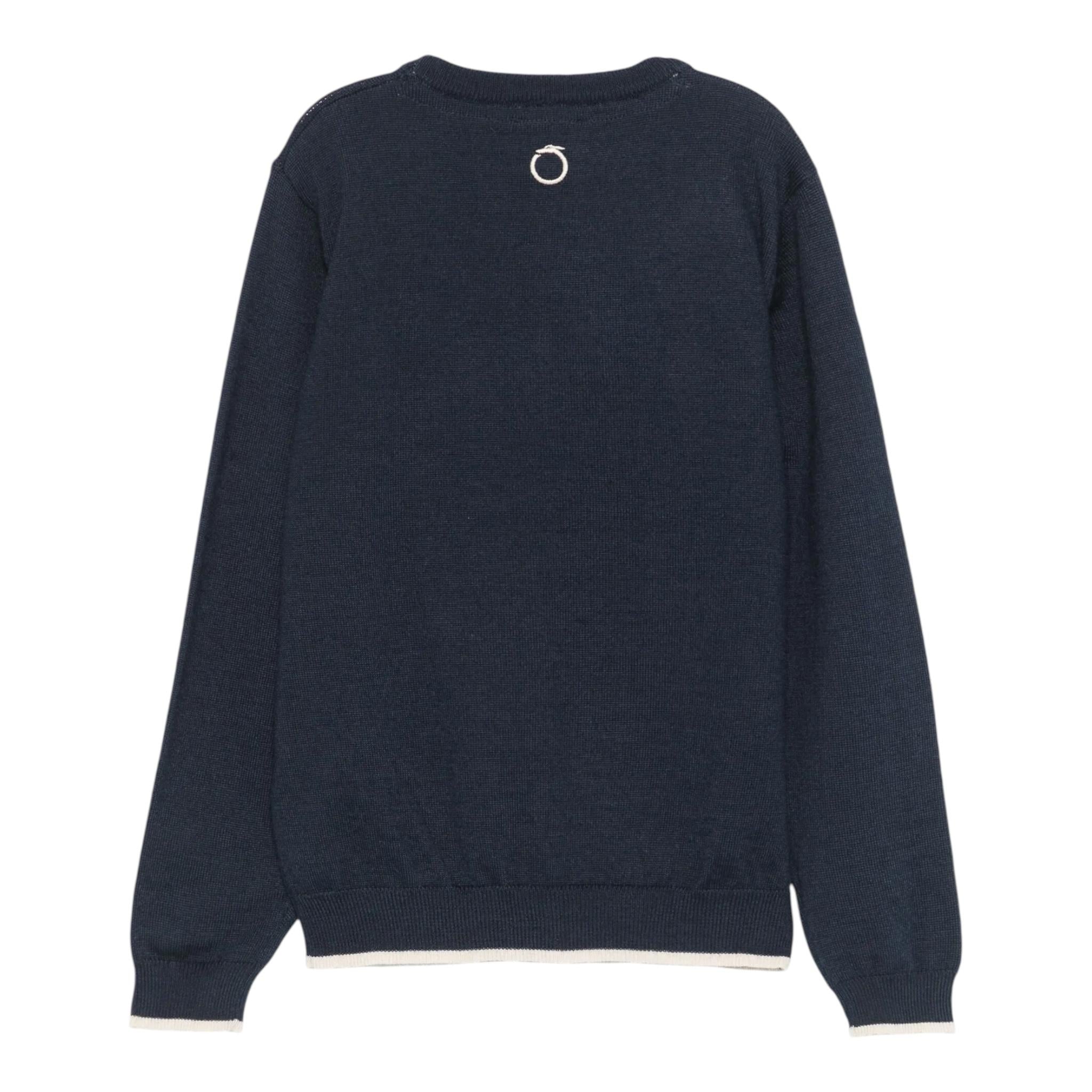 TRUSSARDI maglia girocollo tinta unita con stampa logo Blu per Bambino TIA24004MA BLU TRUSSARDI 