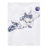 Monnalisa Felpa Chiusa Girocollo Tinta Unita con Stampa per Bambina 19E614 BIANCO MONNALISA 