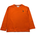 U.S. POLO ASSN shirt girocollo tinta unita con logo Arancione per Bambino US40568 ARANCIONE U.S. POLO ASSN 