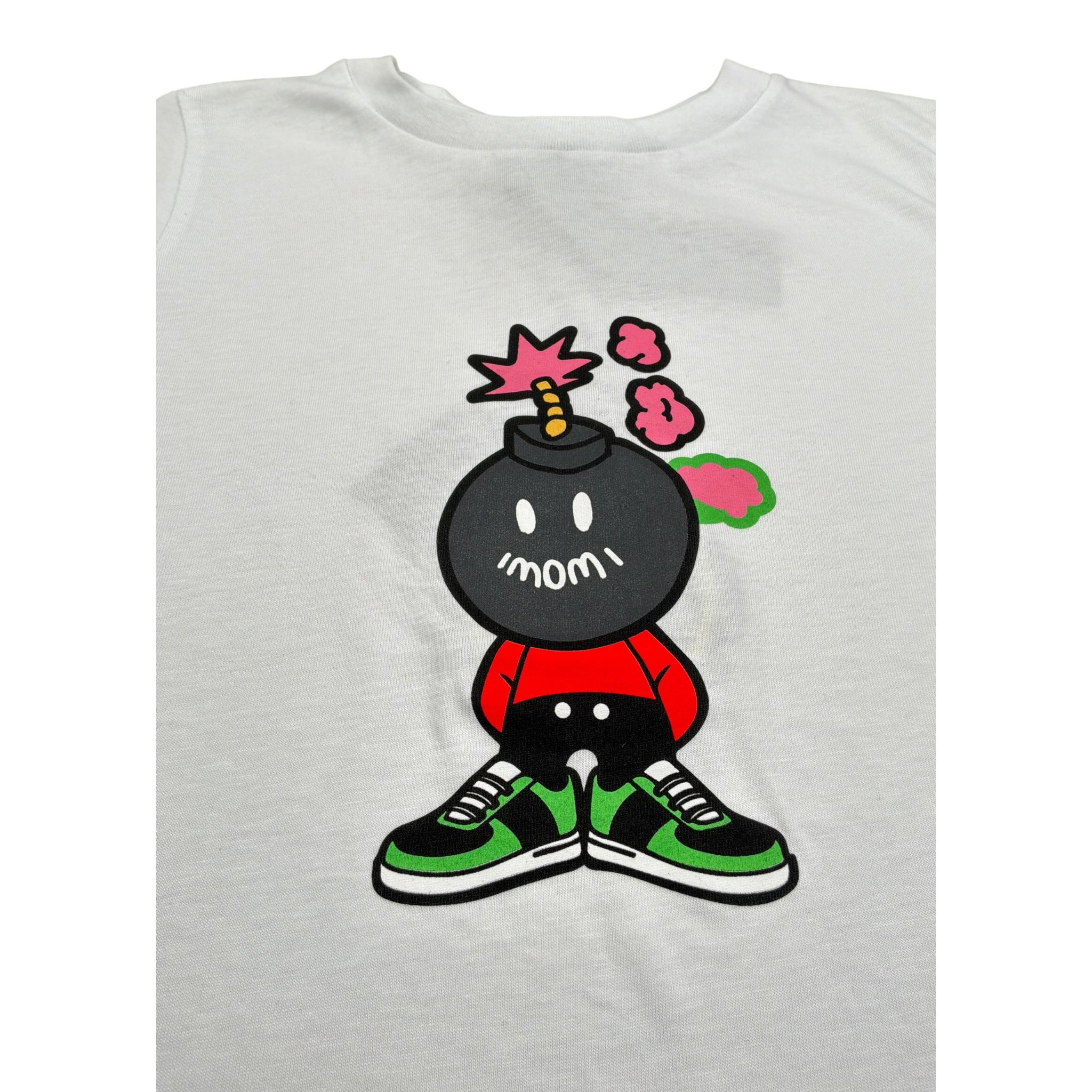 Imomi T-Shirt Girocollo tinta unita con Stampa Bianco per Bambino SS23IK019 BIANCO IMOMI 