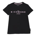 John Richmond T-Shirt Girocollo Tinta Unita con Stampa per Bambina RGP25002TSXX NERO JOHN RICHMOND 