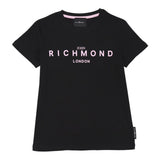John Richmond T-Shirt Girocollo Tinta Unita con Stampa per Bambina RGP25002TSXX NERO JOHN RICHMOND 