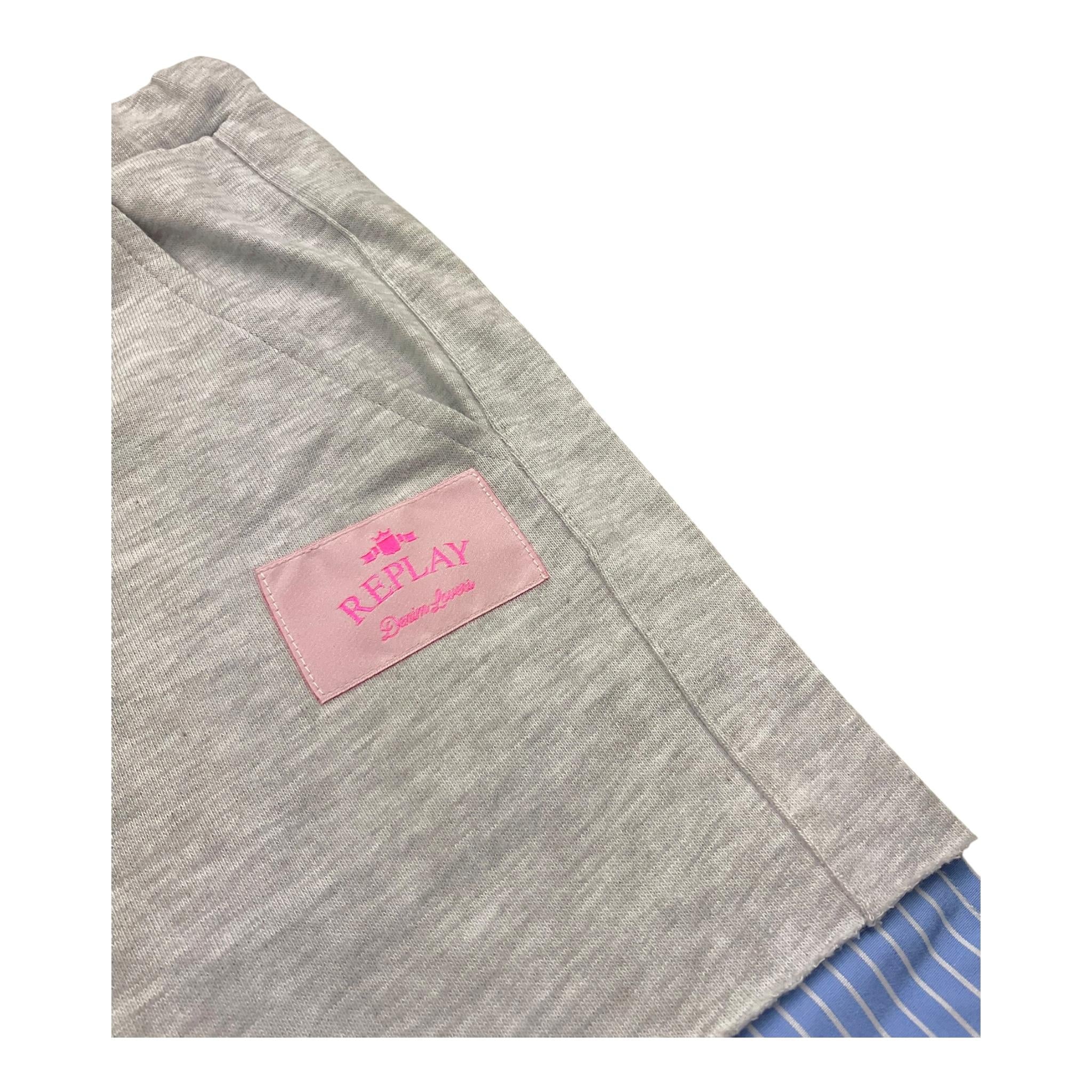 Replay Short Tinta Unita con Elastico In Vita per Bambina SG9640 GRIGIO REPLAY 