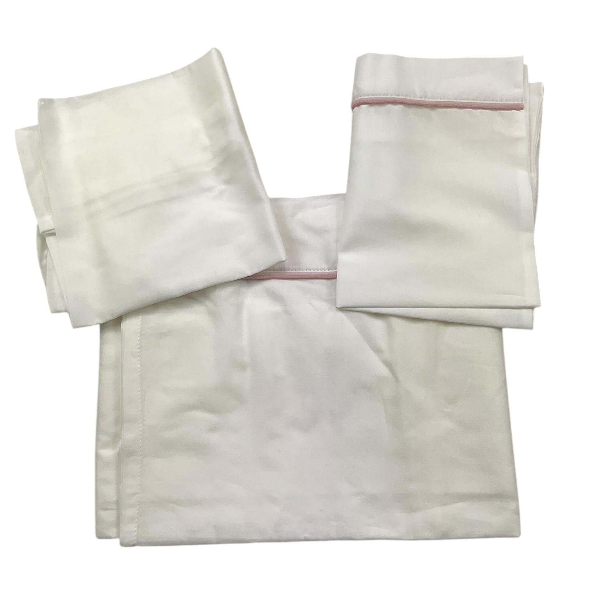 NINNAOH set lenzuola 3pz tinta unita con applicazioni Bianco per Neonata I23LE6 BIANCO NINNAOH 