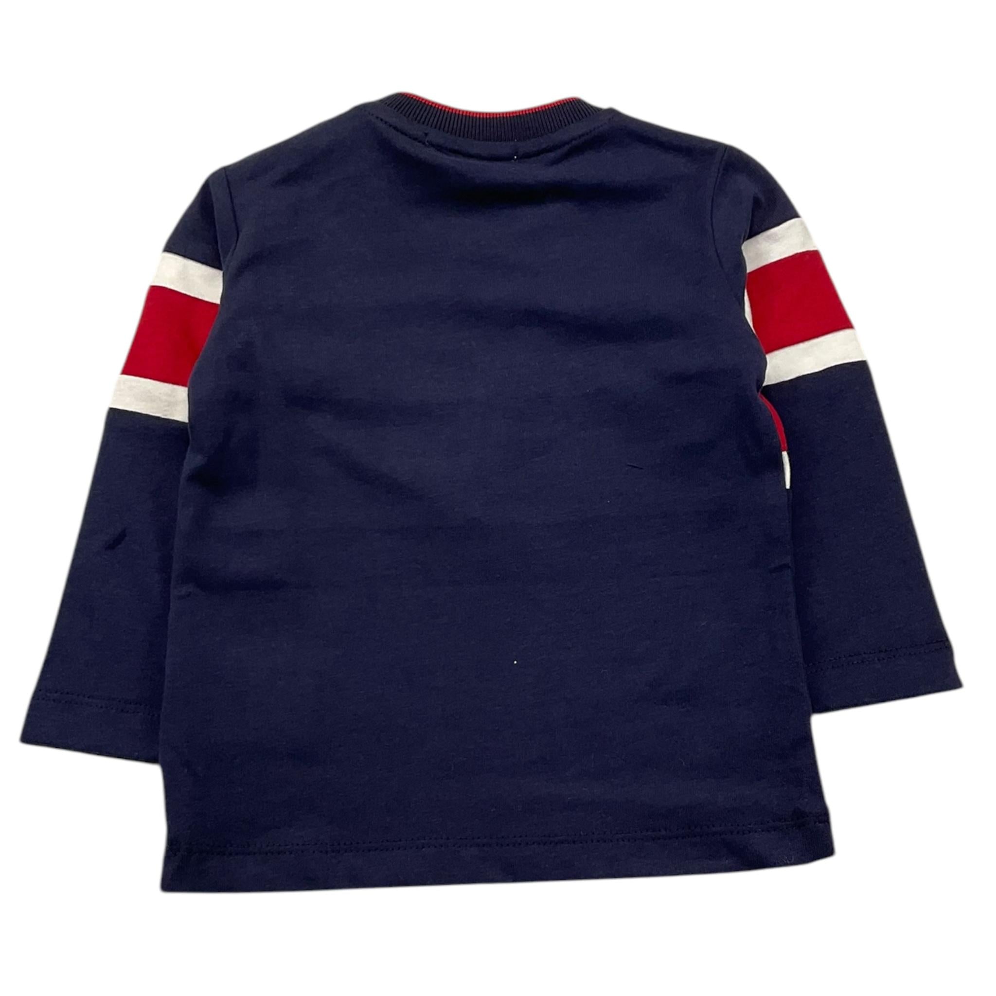 TRUSSARDI shirt girocollo tinta unita con righe in contrasto Blu per Neonato TIA25032TS BLU TRUSSARDI 