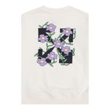 Off-White Felpa Girocollo Tinta Unita Con Stampa Beige Per Bambina