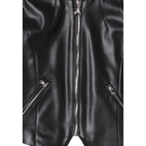 Patrizia Pepe Giubbino In Ecopelle tinta unita con Zip Nero per Bambina 7O0014X NERO PATRIZIA PEPE 