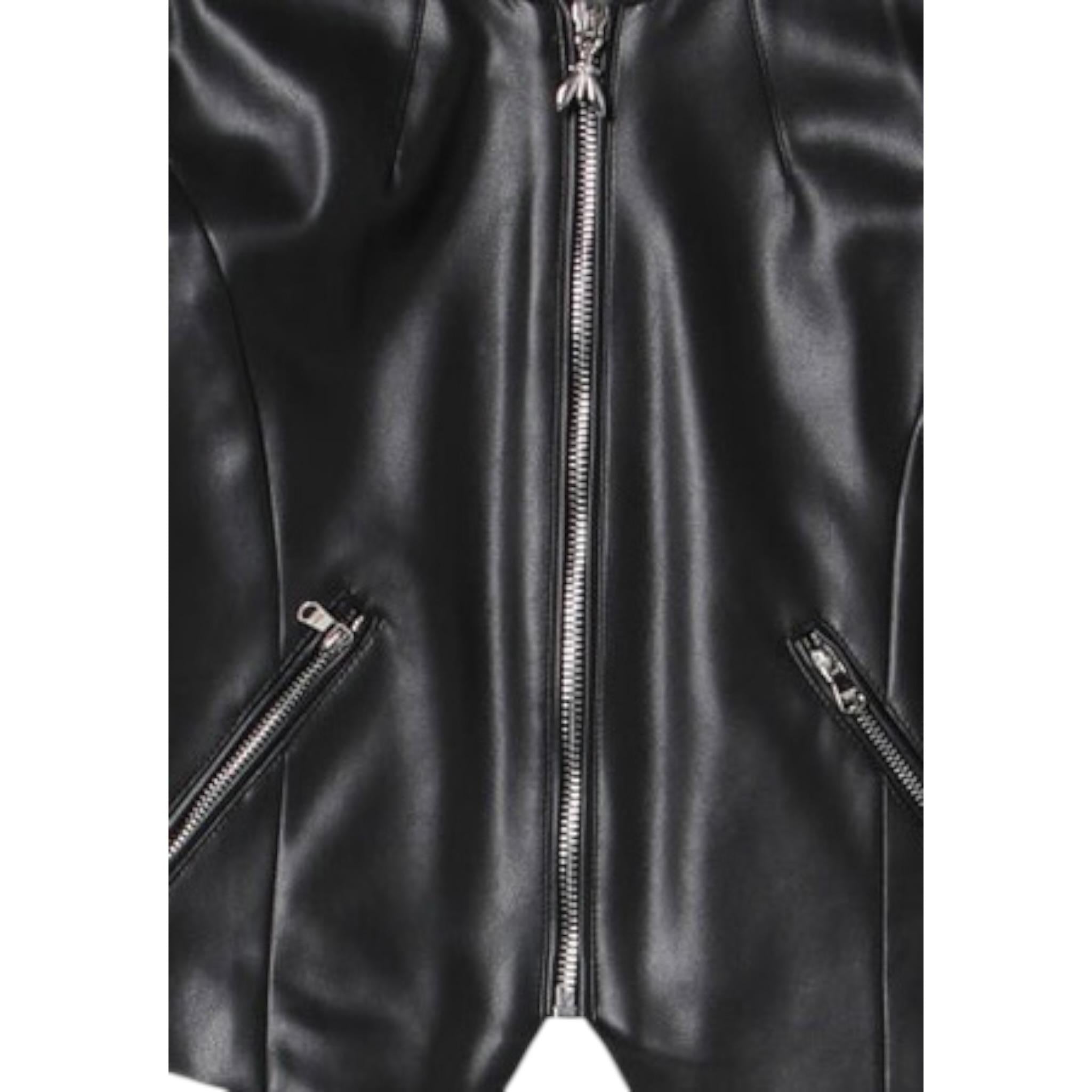 Patrizia Pepe Giubbino In Ecopelle tinta unita con Zip Nero per Bambina 7O0014X NERO PATRIZIA PEPE 