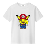 Mousse T-Shirt Tinta Unita con Stampa per Bambino PIKAMARIOO BIANCO MOUSSE 