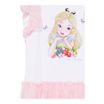 Monnalisa Abito Bicolore con Stampa E Brillantini per Bambina 19E918 BIANCO/ROSA MONNALISA 